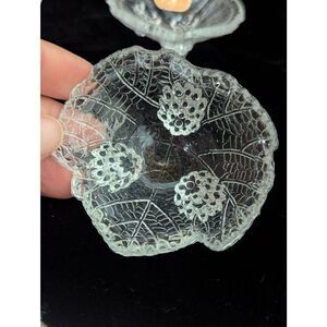 Fostoria Vintage Clear Grape Lead Open Salt Dip 4-Pieces Glassware